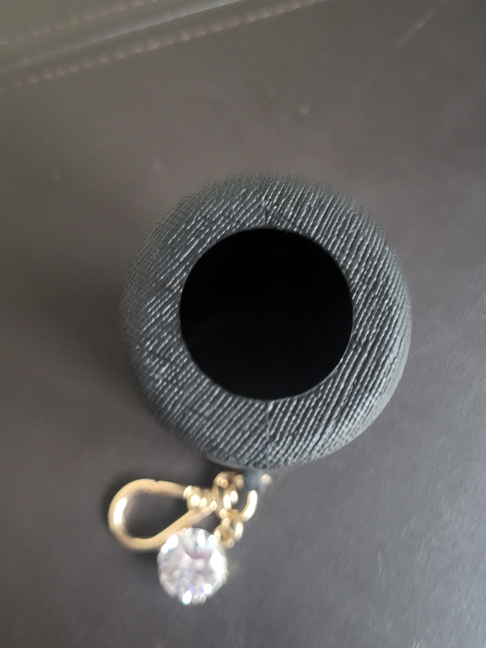 Bath & Body Works Black Hand Sanitizer Spray Holder with Charm - Picture 6 of 7